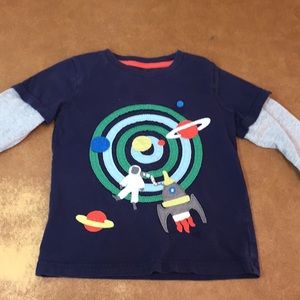 Mini Boden Applique Long Sleeve Shirt